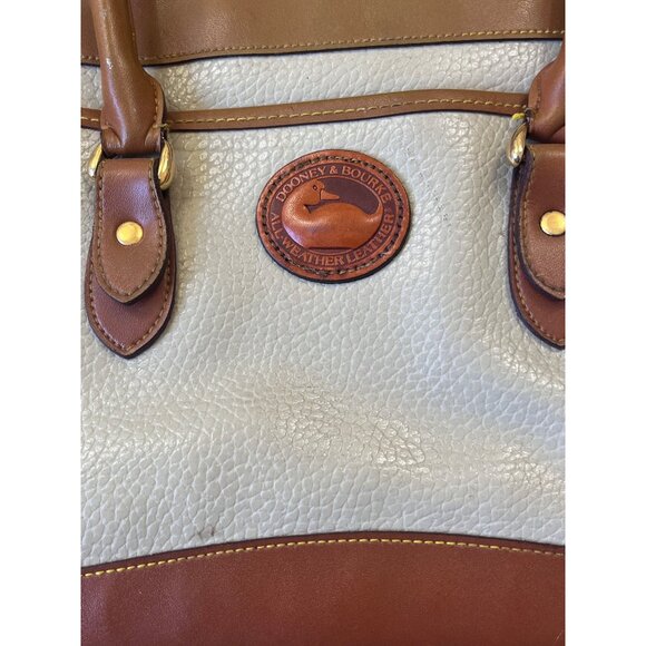 Dooney & Bourke VTG All Weather Satchel Purse Ivory Pebbled Old Money Classic - Picture 7 of 16